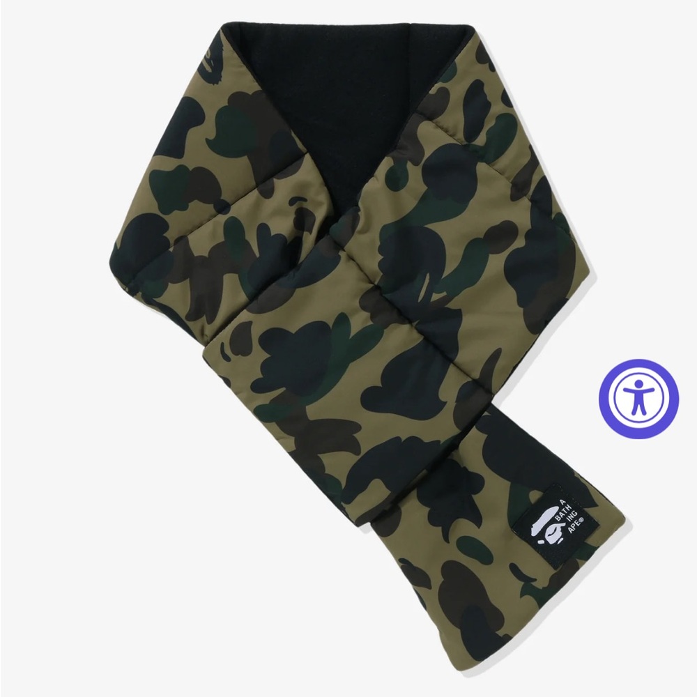 Men's Camouflage Quilted Scarf - Olive/Black